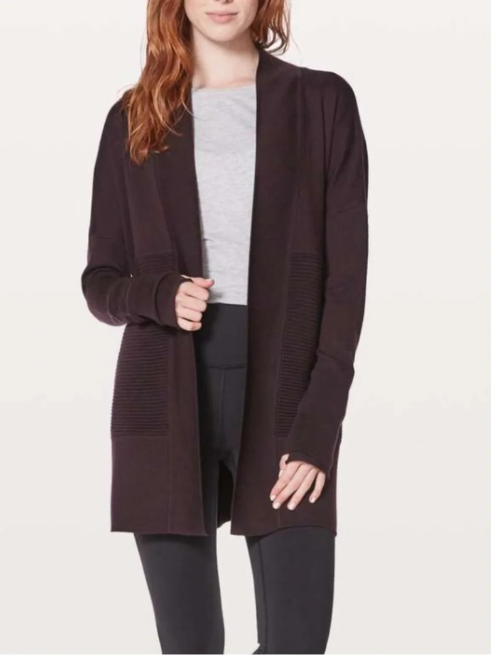 lululemon wool cardigan wrap sz4 Sit In Lotus